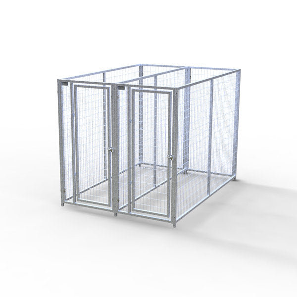 TK Products Complete 3’W x 8’L x 6’H Kennel Run w/ Stainless Steel Hardware - 2-Run Yes - Dog Kennels & Runs by TK Products