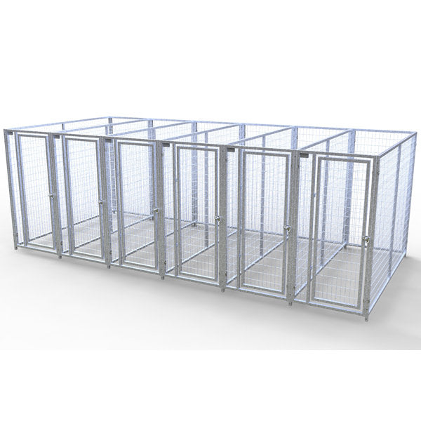 TK Products Complete 3’W x 8’L x 6’H Kennel Run w/ Stainless Steel Hardware - 6-Run Yes - Dog Kennels & Runs by TK Products