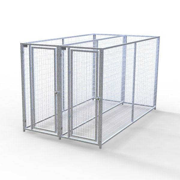 TK Products Complete 3’W x 10’L x 6’H Kennel Run w/ Stainless Steel Hardware - 2-Run Yes - Dog Kennels & Runs by TK Products