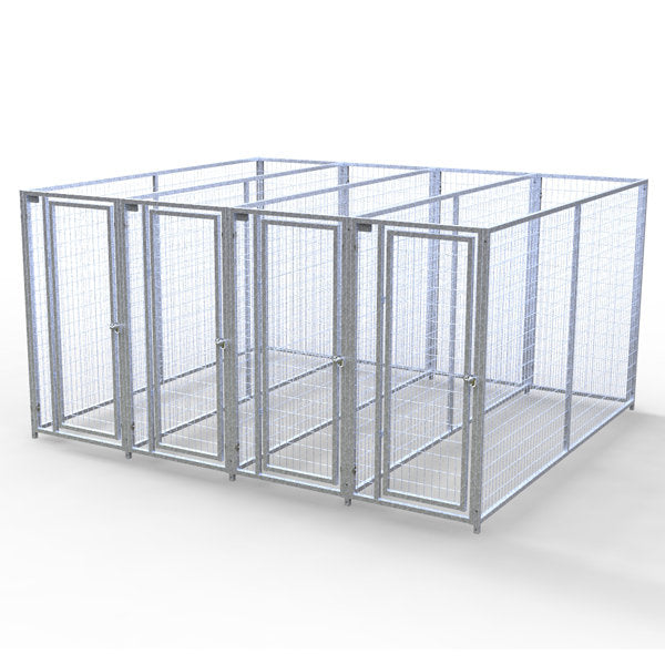 TK Products Complete 3’W x 10’L x 6’H Kennel Run w/ Stainless Steel Hardware - 4-Run Yes - Dog Kennels & Runs by TK Products