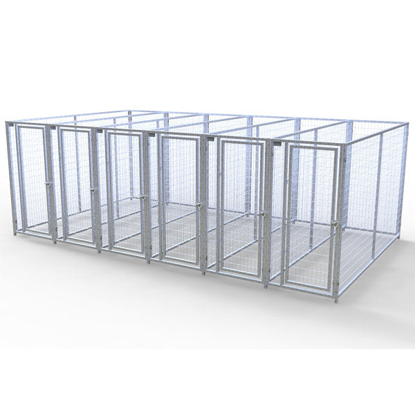 TK Products Complete 3’W x 10’L x 6’H Kennel Run w/ Stainless Steel Hardware - 6-Run Yes - Dog Kennels & Runs by TK Products