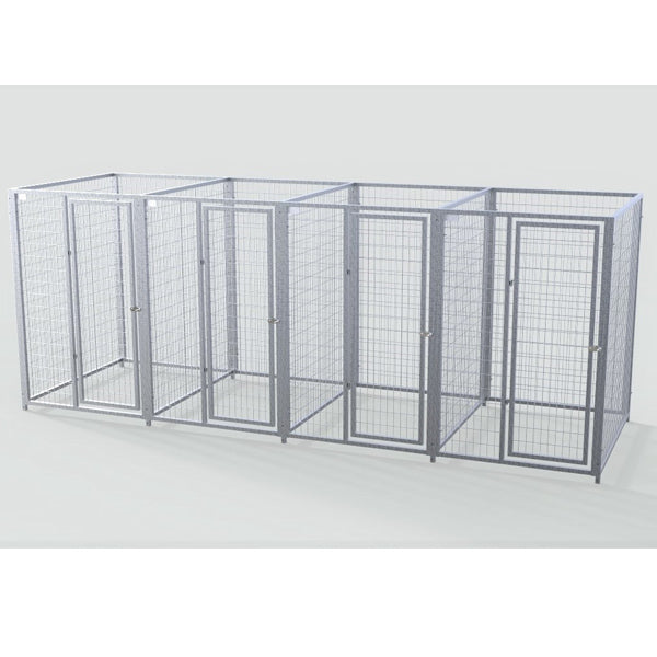 TK Products Complete 4’W x 5’L x 6’H Kennel Run w/ Stainless Steel Hardware - 4-Run Yes - Dog Kennels & Runs by TK Products