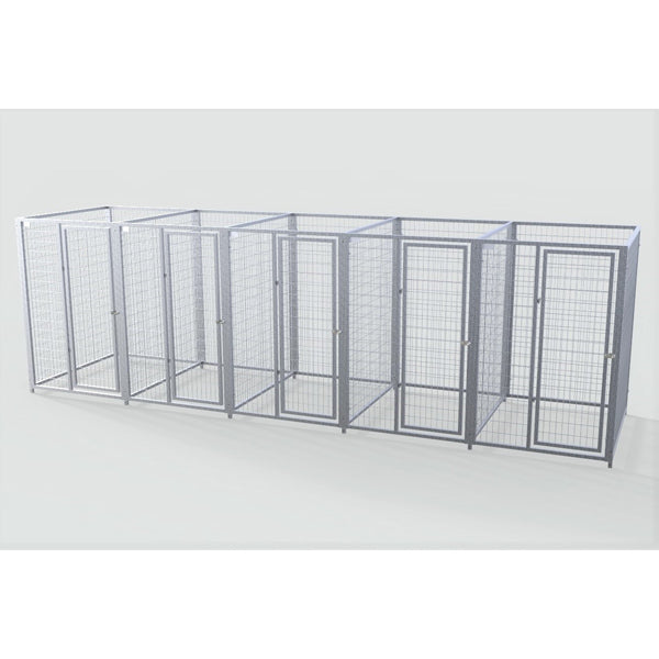 TK Products Complete 4’W x 5’L x 6’H Kennel Run w/ Stainless Steel Hardware - 5-Run Yes - Dog Kennels & Runs by TK Products