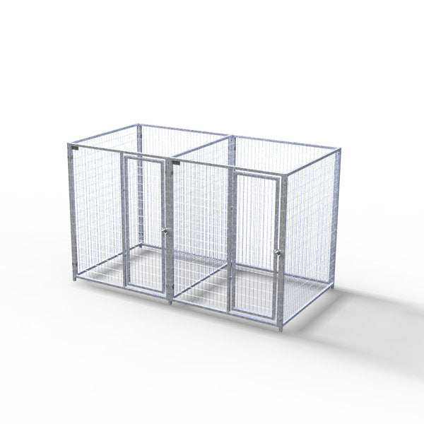 TK Products Complete 5’W x 5’L x 6’H Kennel Run w/ Stainless Steel Hardware - 2-Run Yes - Dog Kennels & Runs by TK Products