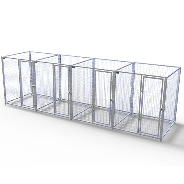 TK Products Complete 5’W x 5’L x 6’H Kennel Run w/ Stainless Steel Hardware - 4-Run Yes - Dog Kennels & Runs by TK Products