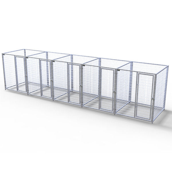 TK Products Complete 5’W x 5’L x 6’H Kennel Run w/ Stainless Steel Hardware - 5-Run Yes - Dog Kennels & Runs by TK Products