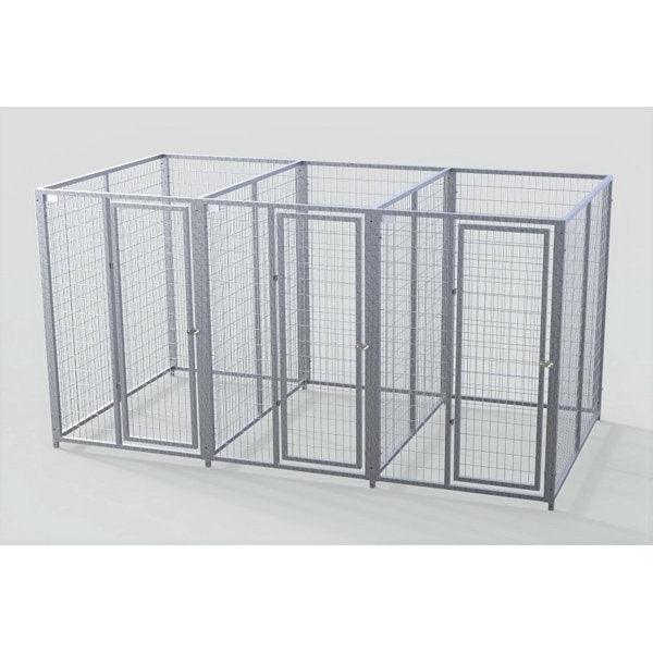 TK Products Complete 4’W x 6’L x 6’H Kennel Run w/ Stainless Steel Hardware - 3-Run Yes - Dog Kennels & Runs by TK Products