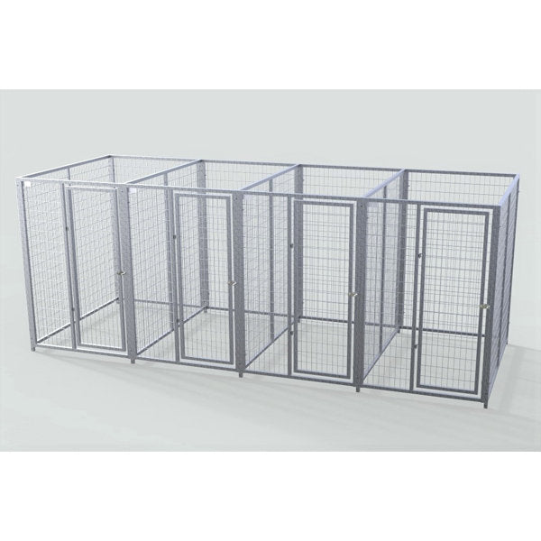 TK Products Complete 4’W x 6’L x 6’H Kennel Run w/ Stainless Steel Hardware - 4-Run Yes - Dog Kennels & Runs by TK Products