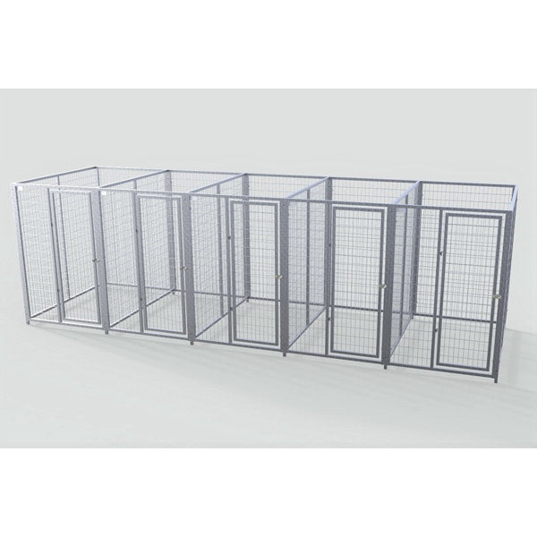 TK Products Complete 4’W x 6’L x 6’H Kennel Run w/ Stainless Steel Hardware - 5-Run Yes - Dog Kennels & Runs by TK Products
