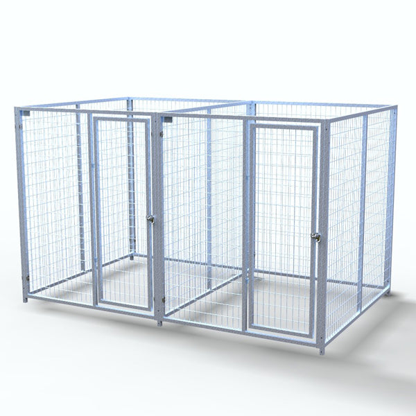 TK Products Complete 5’W x 6’L x 6’H Kennel Run w/ Stainless Steel Hardware - 2-Run Yes - Dog Kennels & Runs by TK Products
