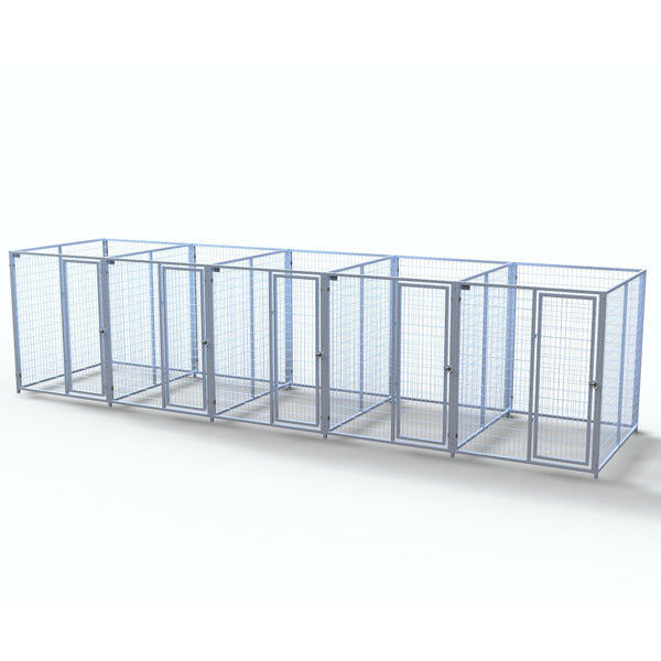 TK Products Complete 5’W x 6’L x 6’H Kennel Run w/ Stainless Steel Hardware - 5-Run Yes - Dog Kennels & Runs by TK Products