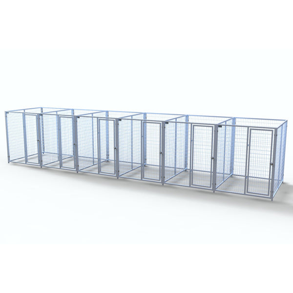 TK Products Complete 5’W x 6’L x 6’H Kennel Run w/ Stainless Steel Hardware - 6-Run Yes - Dog Kennels & Runs by TK Products