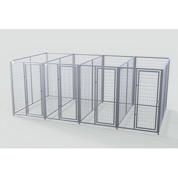 TK Products Complete 4’W x 8’L x 6’H Kennel Run w/ Stainless Steel Hardware - 4-Run Yes - Dog Kennels & Runs by TK Products
