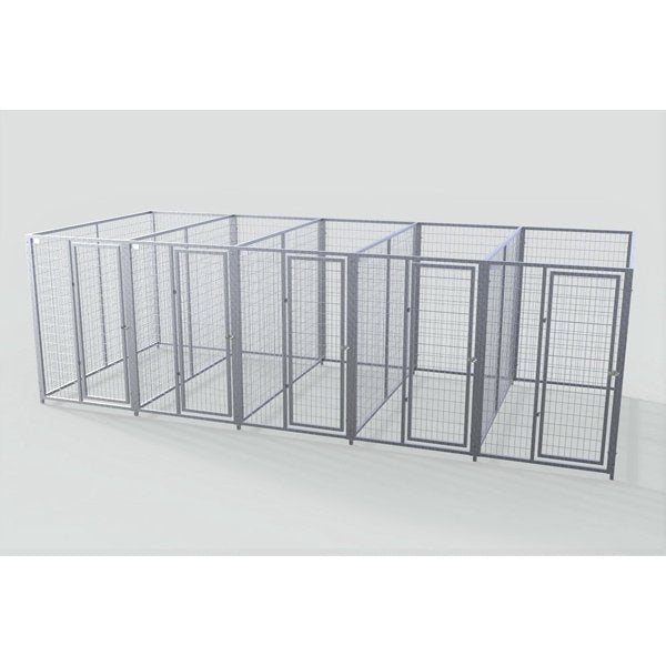 TK Products Complete 4’W x 8’L x 6’H Kennel Run w/ Stainless Steel Hardware - 5-Run Yes - Dog Kennels & Runs by TK Products