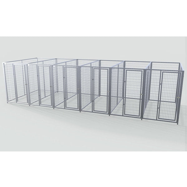 TK Products Complete 4’W x 8’L x 6’H Kennel Run w/ Stainless Steel Hardware - 6-Run Yes - Dog Kennels & Runs by TK Products