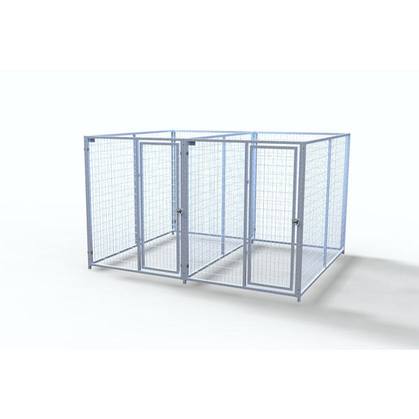 TK Products Complete 5’W x 8’L x 6’H Kennel Run w/ Stainless Steel Hardware - 2-Run Yes - Dog Kennels & Runs by TK Products