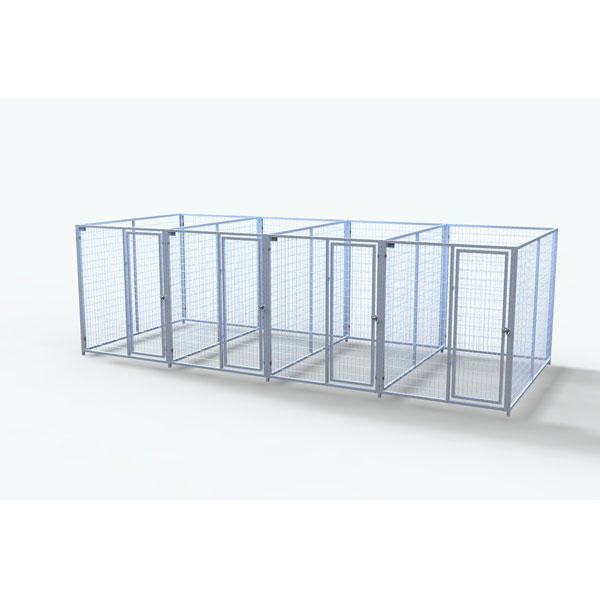 TK Products Complete 5’W x 8’L x 6’H Kennel Run w/ Stainless Steel Hardware - 4-Run Yes - Dog Kennels & Runs by TK Products