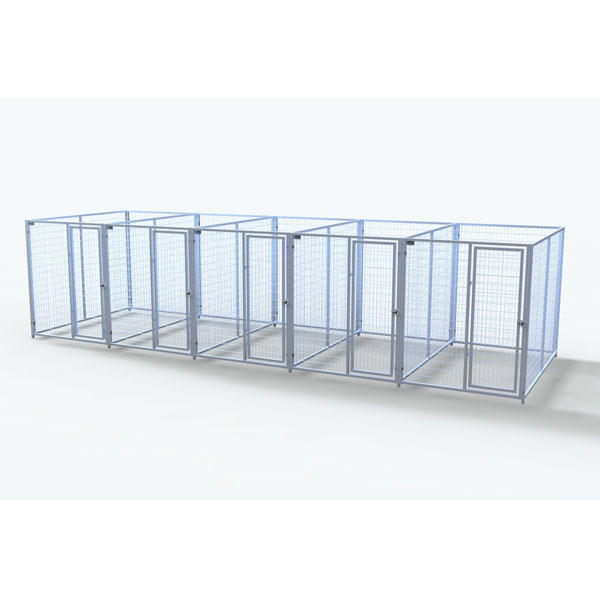 TK Products Complete 5’W x 8’L x 6’H Kennel Run w/ Stainless Steel Hardware - 5-Run Yes - Dog Kennels & Runs by TK Products