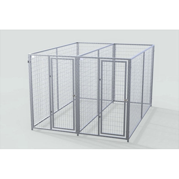 TK Products Complete 4’W x 10’L x 6’H Kennel Run w/ Stainless Steel Hardware - 2-Run Yes - Dog Kennels & Runs by TK Products