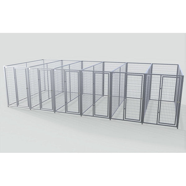 TK Products Complete 4’W x 10’L x 6’H Kennel Run w/ Stainless Steel Hardware - 6-Run Yes - Dog Kennels & Runs by TK Products