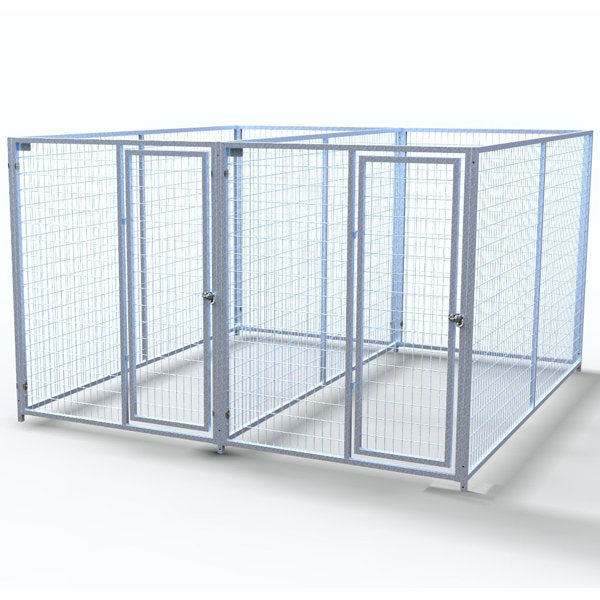 TK Products Complete 5’W x 10’L x 6’H Kennel Run w/ Stainless Steel Hardware - 2-Run Yes - Dog Kennels & Runs by TK Products