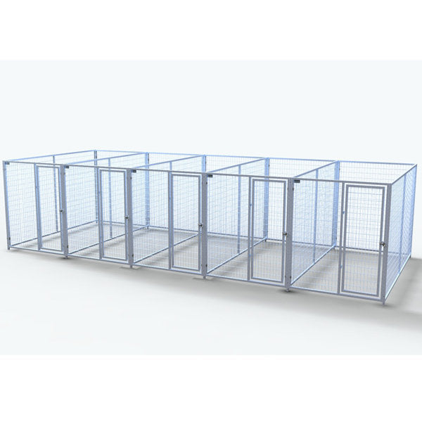 TK Products Complete 5’W x 10’L x 6’H Kennel Run w/ Stainless Steel Hardware - 5-Run Yes - Dog Kennels & Runs by TK Products
