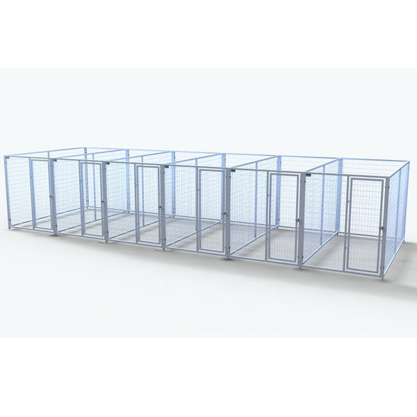 TK Products Complete 5’W x 10’L x 6’H Kennel Run w/ Stainless Steel Hardware - 6-Run Yes - Dog Kennels & Runs by TK Products