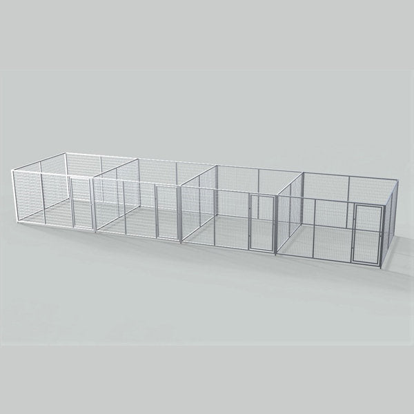 TK Products Complete Kennel Run 10’W x 10’L x 6’H w/ Stainless Steel Hardware - 4-Run Yes - Dog Kennels & Runs by TK Products