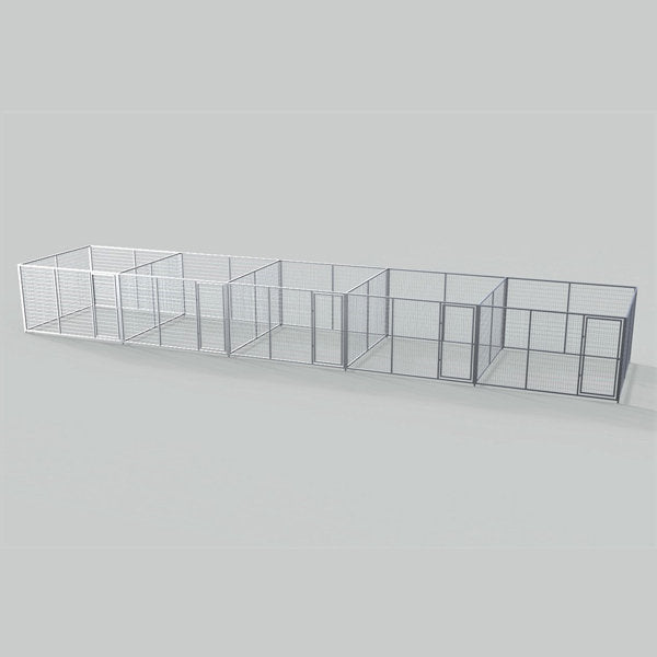TK Products Complete Kennel Run 10’W x 10’L x 6’H w/ Stainless Steel Hardware - 5-Run Yes - Dog Kennels & Runs by TK Products