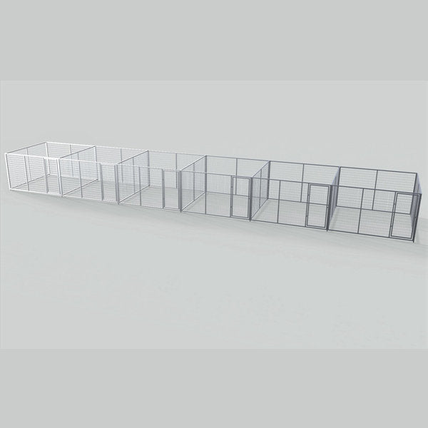 TK Products Complete Kennel Run 10’W x 10’L x 6’H w/ Stainless Steel Hardware - 6-Run Yes - Dog Kennels & Runs by TK Products