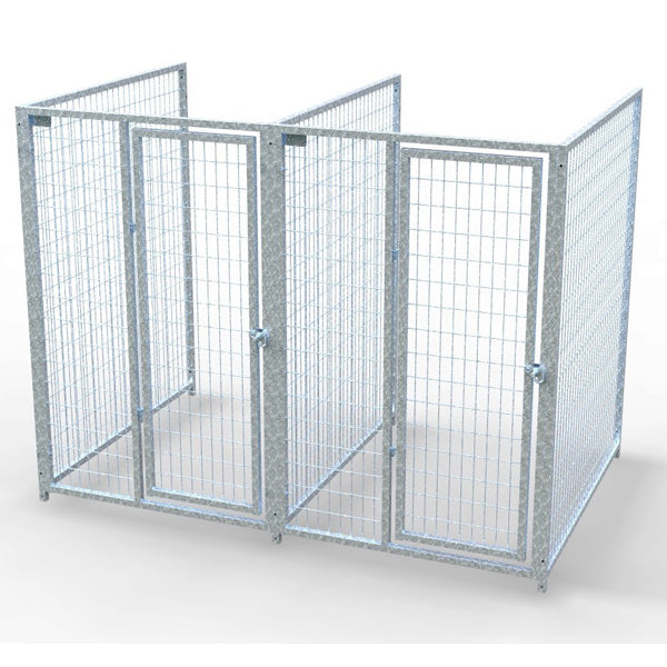 TK Products Complete 4’W x 5’L x 6’H Kennel Run w/ Stainless Steel Hardware - 2-Run No (Designed to go against a building) - Dog Kennels & Runs by TK Products