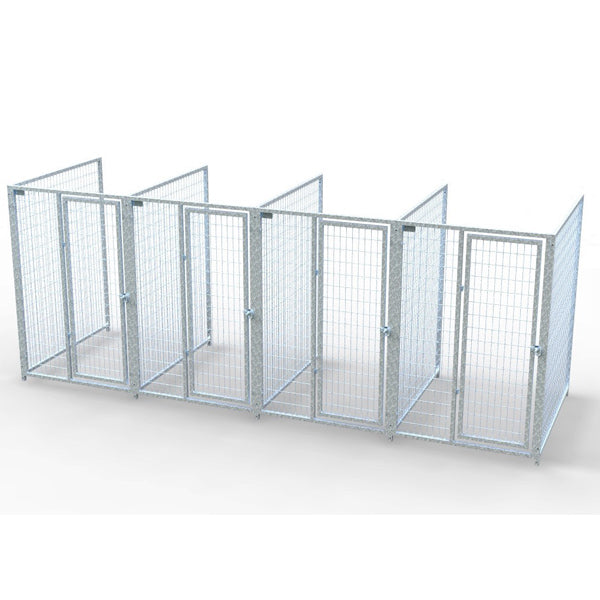 TK Products Complete 4’W x 5’L x 6’H Kennel Run w/ Stainless Steel Hardware - 4-Run No (Designed to go against a building) - Dog Kennels & Runs by TK Products