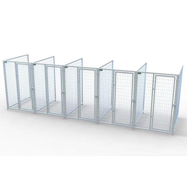 TK Products Complete 4’W x 5’L x 6’H Kennel Run w/ Stainless Steel Hardware - 5-Run No (Designed to go against a building) - Dog Kennels & Runs by TK Products