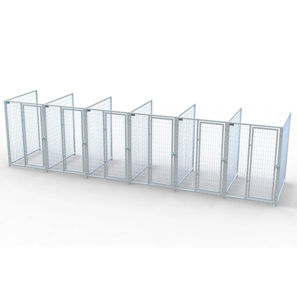 TK Products Complete 4’W x 5’L x 6’H Kennel Run w/ Stainless Steel Hardware - 6-Run No (Designed to go against a building) - Dog Kennels & Runs by TK Products