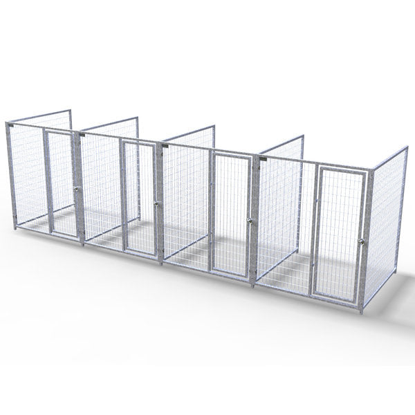 TK Products Complete 5’W x 5’L x 6’H Kennel Run w/ Stainless Steel Hardware - 4-Run No - Dog Kennels & Runs by TK Products
