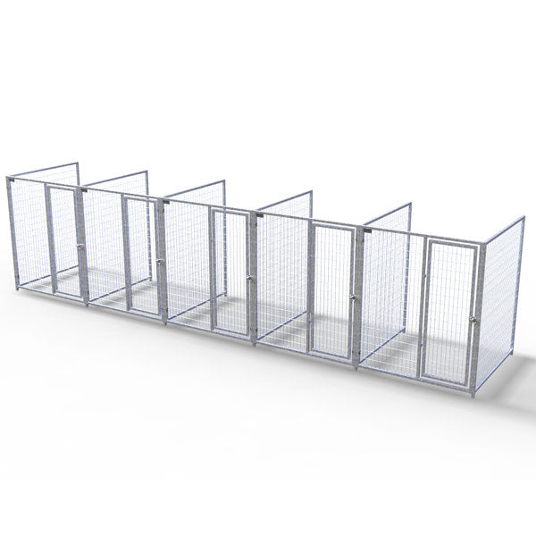 TK Products Complete 5’W x 5’L x 6’H Kennel Run w/ Stainless Steel Hardware - 5-Run No - Dog Kennels & Runs by TK Products