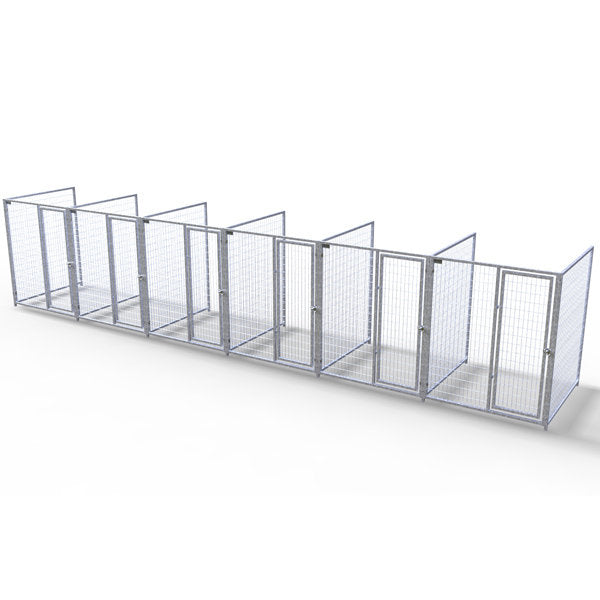 TK Products Complete 5’W x 5’L x 6’H Kennel Run w/ Stainless Steel Hardware - 6-Run No - Dog Kennels & Runs by TK Products