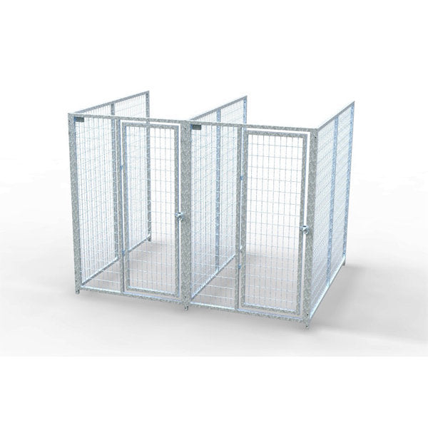 TK Products Complete 4’W x 6’L x 6’H Kennel Run w/ Stainless Steel Hardware - 2-Run No (Designed to go against a building) - Dog Kennels & Runs by TK Products