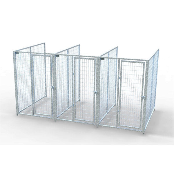 TK Products Complete 4’W x 6’L x 6’H Kennel Run w/ Stainless Steel Hardware - 3-Run No (Designed to go against a building) - Dog Kennels & Runs by TK Products
