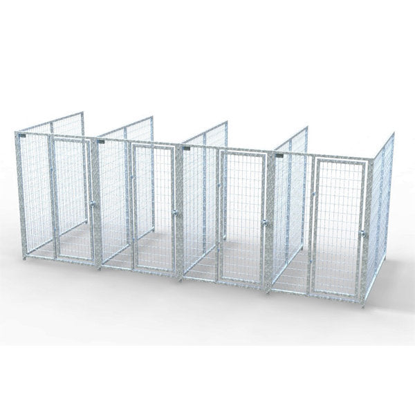 TK Products Complete 4’W x 6’L x 6’H Kennel Run w/ Stainless Steel Hardware - 4-Run No (Designed to go against a building) - Dog Kennels & Runs by TK Products