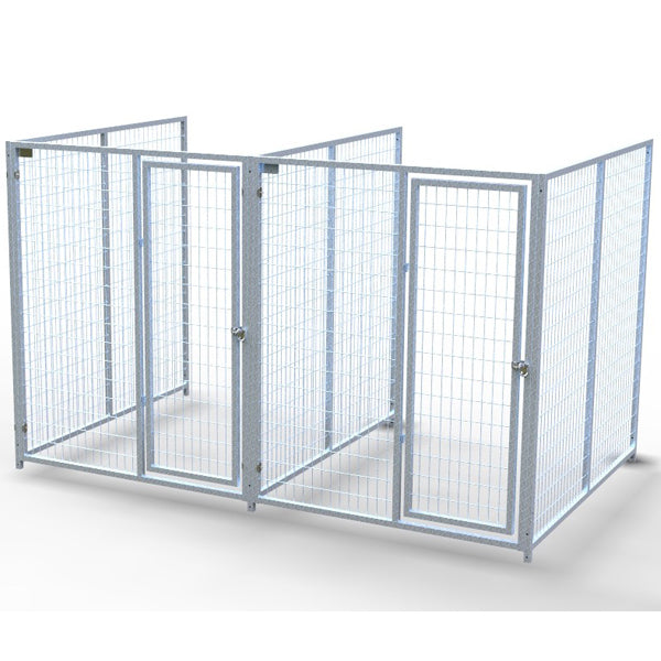 TK Products Complete 5’W x 6’L x 6’H Kennel Run w/ Stainless Steel Hardware - 2-Run No - Dog Kennels & Runs by TK Products