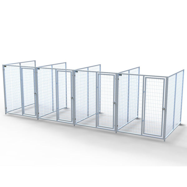 TK Products Complete 5’W x 6’L x 6’H Kennel Run w/ Stainless Steel Hardware - 4-Run No - Dog Kennels & Runs by TK Products