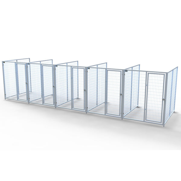 TK Products Complete 5’W x 6’L x 6’H Kennel Run w/ Stainless Steel Hardware - 5-Run No - Dog Kennels & Runs by TK Products