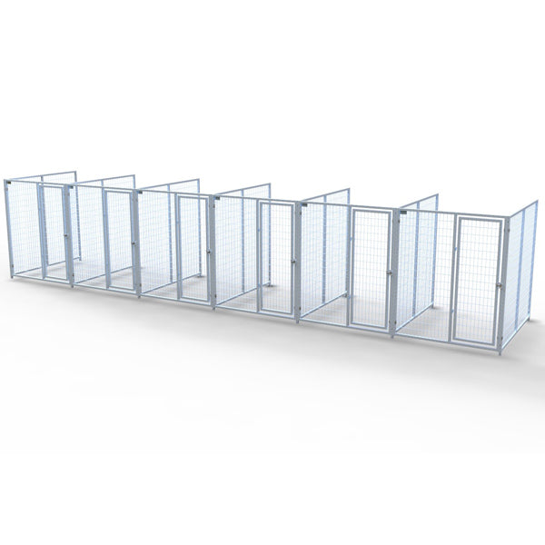 TK Products Complete 5’W x 6’L x 6’H Kennel Run w/ Stainless Steel Hardware - 6-Run No - Dog Kennels & Runs by TK Products