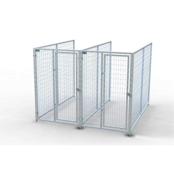 TK Products Complete 4’W x 8’L x 6’H Kennel Run w/ Stainless Steel Hardware - 2-Run No (Designed to go against a building) - Dog Kennels & Runs by TK Products