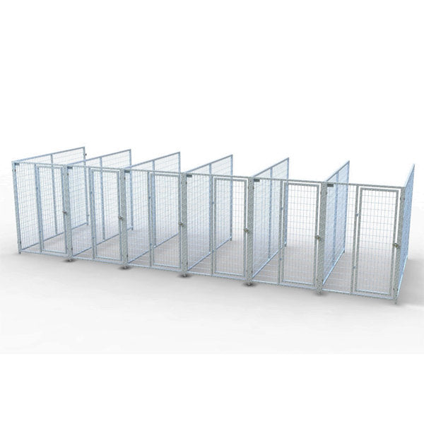 TK Products Complete 4’W x 8’L x 6’H Kennel Run w/ Stainless Steel Hardware - 6-Run No (Designed to go against a building) - Dog Kennels & Runs by TK Products