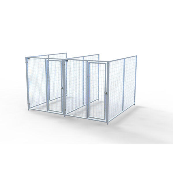 TK Products Complete 5’W x 8’L x 6’H Kennel Run w/ Stainless Steel Hardware - 2-Run No - Dog Kennels & Runs by TK Products