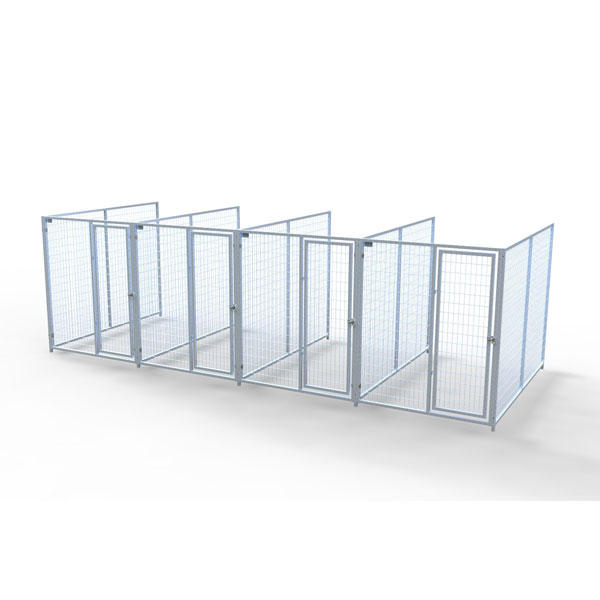 TK Products Complete 5’W x 8’L x 6’H Kennel Run w/ Stainless Steel Hardware - 4-Run No - Dog Kennels & Runs by TK Products