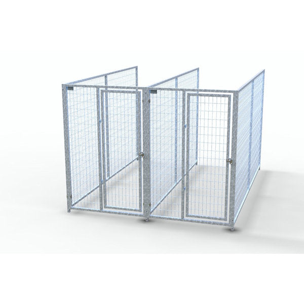 TK Products Complete 4’W x 10’L x 6’H Kennel Run w/ Stainless Steel Hardware - 2-Run No (Designed to go against a building) - Dog Kennels & Runs by TK Products