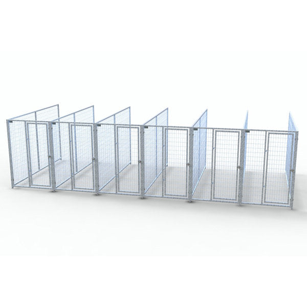 TK Products Complete 4’W x 10’L x 6’H Kennel Run w/ Stainless Steel Hardware - 6-Run No (Designed to go against a building) - Dog Kennels & Runs by TK Products